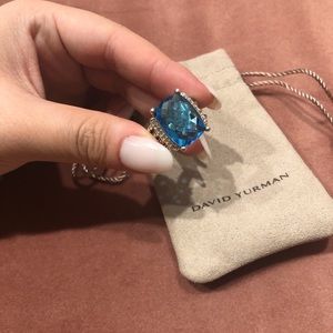 David Yurman Wheaton topaz/silver/diamonds Ring